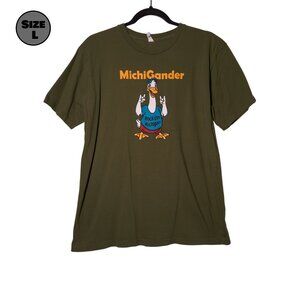 Michigander Band: Rock On Michigan USED Shirt (FADING, L, Green, Jason Singer)